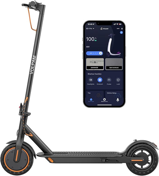 VOLPAM Electric Scooter, 350W/500W Powerful Motor, 8.5"/10" Solid Tires, 19/22Mph, 28/21/12 Miles Range,Dual Braking