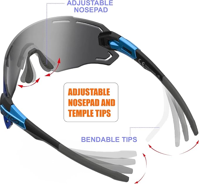 RIDE YOUR WAY Professional wrap around Frameless Cycling Sunglasses for Men and Women