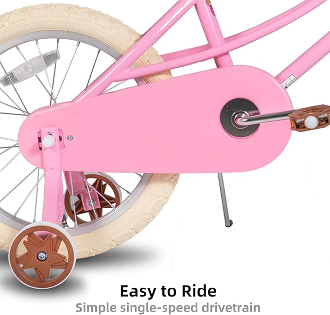 JOYSTAR Girls Bike for 2-12 Years Old Toddlers and Kids, 12" 14" 16" 18“ Retro Style Kids Bike with Training Wheels, 20 Inch Children Bicycle with Kickstand