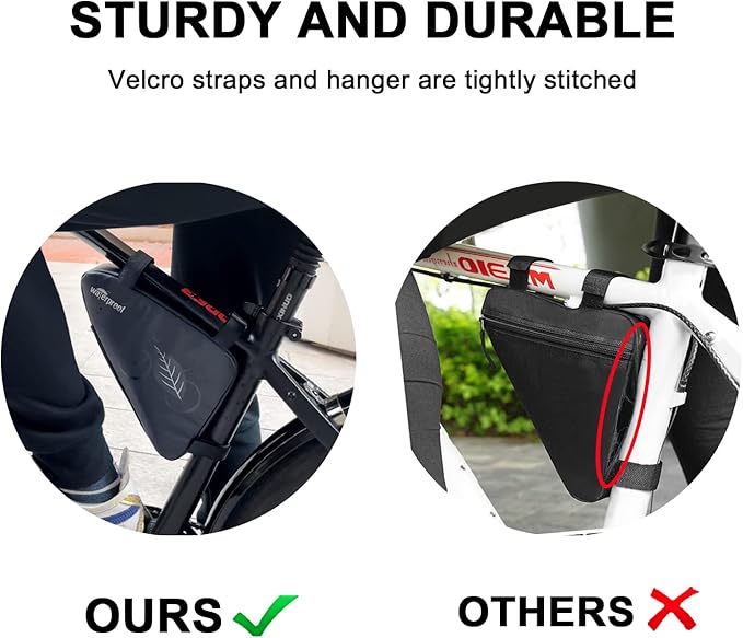 NDakter Bike Bicycle Frame Storage Bag, 2L Waterproof Bicycles Triangle Pouch, Cycling Pack for Phone, Wallet, Keys, Tools, Accessories, Bikes Front Tube Bag for Mountain Road Bike, MTB