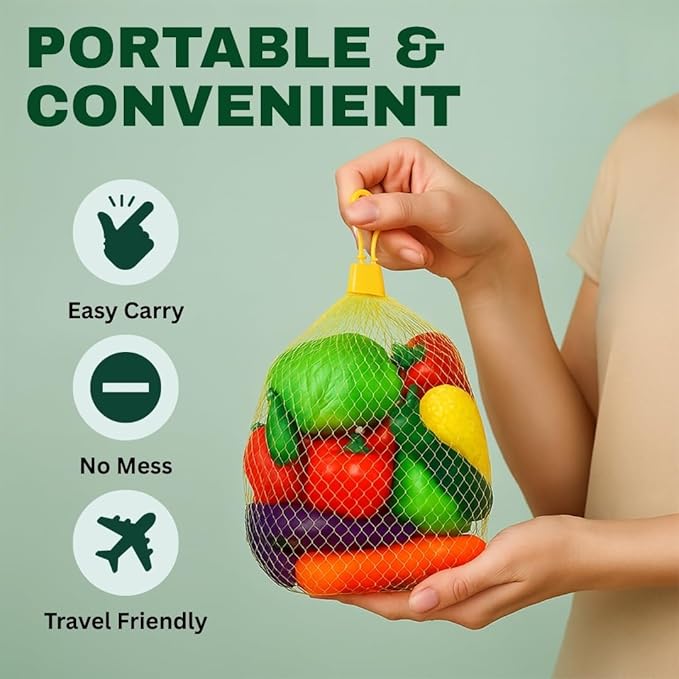 20 Pieces Play Vegetables Playset - Life-Sized Toy Food for Kids Kitchen, Healthy Farmer's Market Grocery Pretend Play Plastic Toy Set for Toddlers