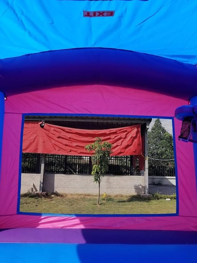 Crossover Classic Pink Inflatable Bounce House, Bouncy Jump Castle for Kids and Toddlers, Outdoor Birthday Party Jumping Bouncer, Commercial-Grade, Without Blower, 13 x 12 x 14.5 Ft