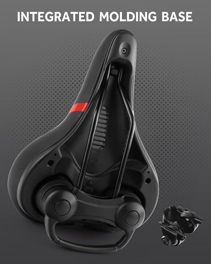 Bicycle Seat Replacement, Bike Seat for Men and Women, Comfort Wide Bike Saddle Memory Foam Padded Soft Bike Seat Cushion Compatible with Peloton, Mountain, City Bikes, Indoor Exercise Bikes