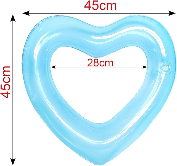 ZHUYNXIR Heart Swimming Pool Float Loungers Tube, Water Fun Beach Party Toys for Kids，Birthday Scene Layout Props.