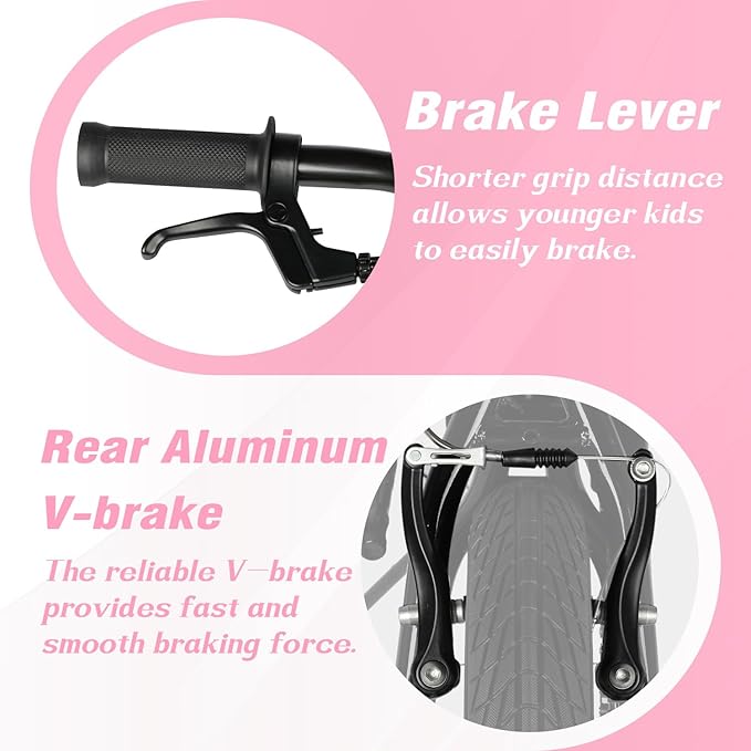 12 14 16 18 Inch Kids Bike BMX Style Bicycle with Training Wheels Coaster Brake for 2-10 Years Old Toddlers Boys Girls Multiple Colors