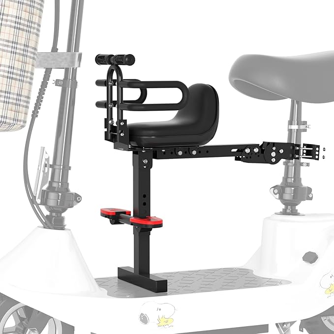 Bike Child Seat,Front Mount Detachable Bicycle Kids Seat, Child Seat with Shock Absorbing Pedal Guardrail，Suitable for Pedal Scooter Motorcycle Bicycle