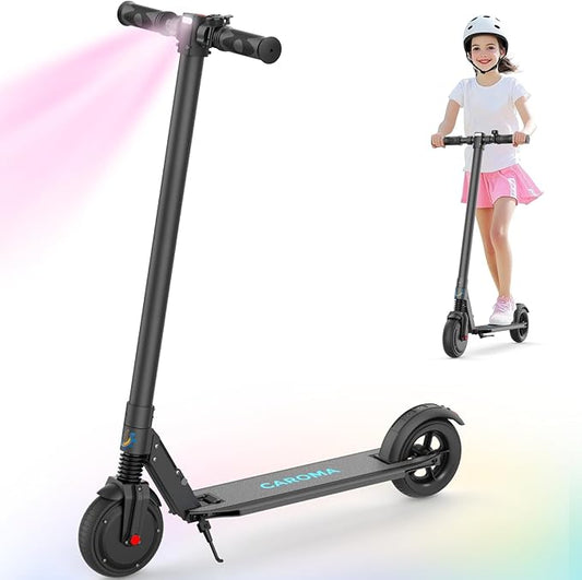 Caroma Electric Scooter for Kids Ages 6-14, 250W/180W/150W Motor & 15 Mph, 85 Mins Ride Time, Adjustable Height & Speed, LED Display, Kids Electric Scooter, Best Gifts for Boys & Girls