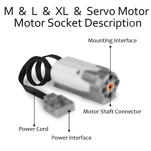 12 in 1 Motor Power Function Set,Equipped with Powerful High-Torque High-Speed Motor,Advanced Control Functions,Compatible with Major Brands,Suitable for Building Block Modification