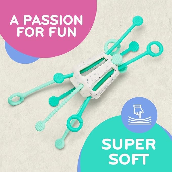 Mobi Zippee Activity Toy - Sensory Activities for Toddlers and Kids, BPA-Free and Food Grade Silicone, Montessori Learning Games for Ages +1 (Mintee)