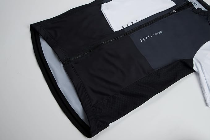 Men's Cycling Jersey Set Cycling Kit Bicycle Jersey Rear Zipper Pocket Bike Bib Shorts with Pockets Race Fit High Density Pad