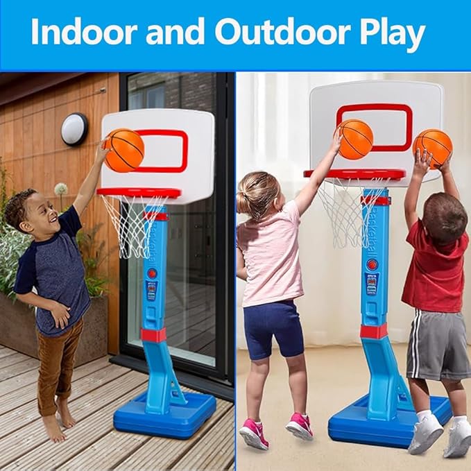 Toddler Basketball Hoop Height Adjustable Kids Basketball Hoop for Indoor Outdoor Play Portable Basketball Goal Poolside for Swimming Pool Basketball Toy for Kids Boys Girls