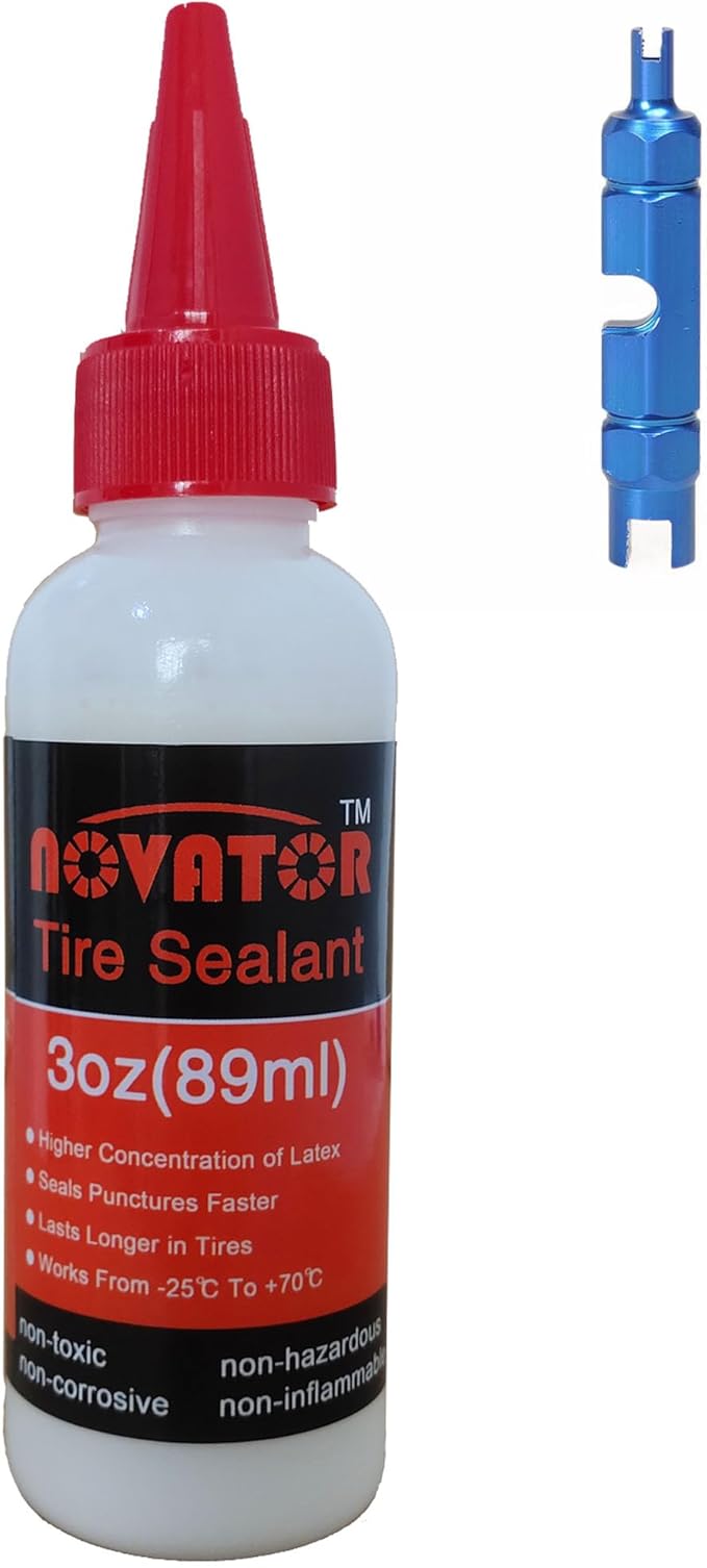 NOVATOR Endurance Bike Tire Sealant for Tubeless, Tubulars, Tubes, Seals Faster, Lasts Longer, Micro-Fiber for MTB, Road, Gravel Bicycle Tires