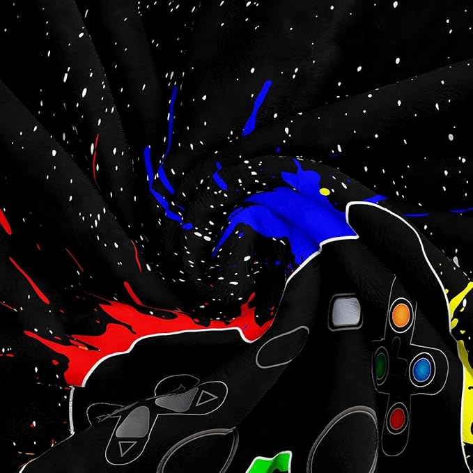 lirs Bedding Gaming Throw Blanket 80" x 60’’ Super Soft, Fleece, Gamer Gift for Couch Sofa for for Kids Boys Teens Video Game (MT-A01, 80’’x60)