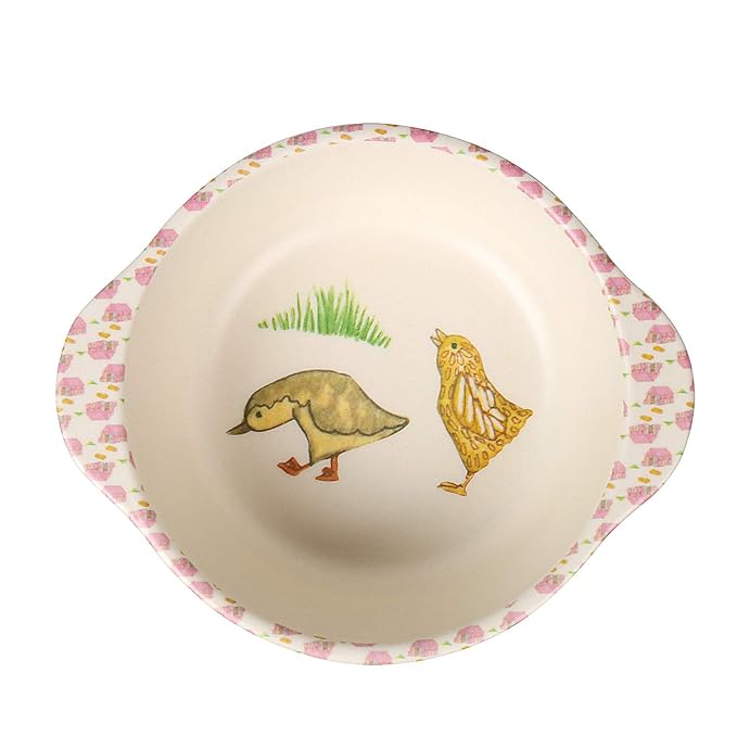 shopwithgreen 7Pcs/Set Bamboo Kids Dinnerware Set - Children Dishes - Food Plate Bowl Cup Spoon Fork Set Dishware, Cartoon Tableware, Dishwasher Safe Kids Healthy Mealtime, BPA Free