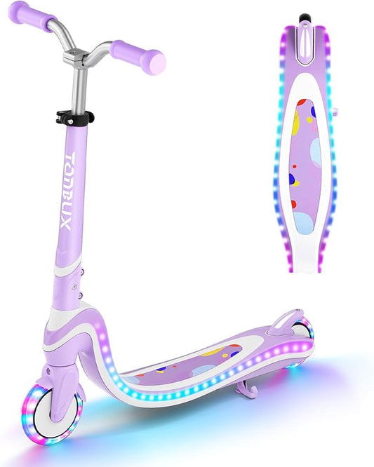 Scooter for Kids with Light-Up Wheels & Deck, Adjustable Heights 2 Wheel Kick Scooters for Kids 5-7, Toddler Scooters with 4 Lighting Mode Deck