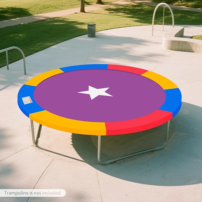 Eapmic Trampoline Pad Replacement, Trampoline Safety Pad, Spring Cover for 8ft 10ft 12ft 14ft 15ft 16ft Round Trampoline with Waterproof Foam Padding, Universal Trampoline Accessories