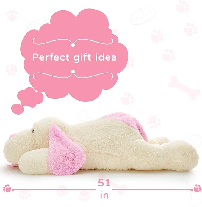 MaoGoLan 52“ Giant Stuffed Puppy Dog Animal,Ultra Soft Large Dog Plush Soft Plush Dog Pillow Toy for Girls,Kids,Puppy Lover