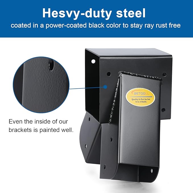 BETOOL Swing Set Brackets - 2pcs A Frame Swing Bracket Hardware with All Mounting Accessories (Black)