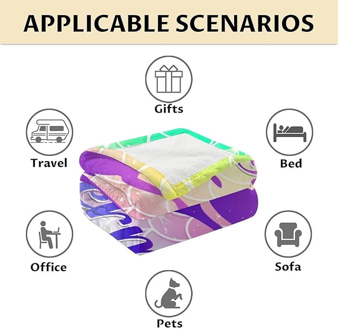 Mermaid Blanket - Soft, Fuzzy & Warm - 50"x60" Throw Size Blanket for Bed, Couch, Sofa - Colorful Cute Throw Gifts for Girls