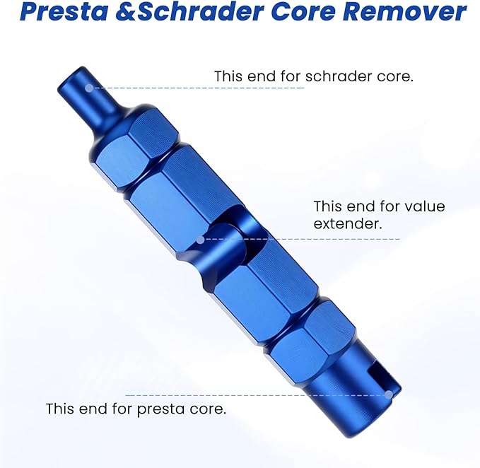 Presta Valve Core Removal Tool with Valve Core Cover Brass Screws Plastic Buckle & Installation Tools for Bike Tire Tubeless Road MTB Tires