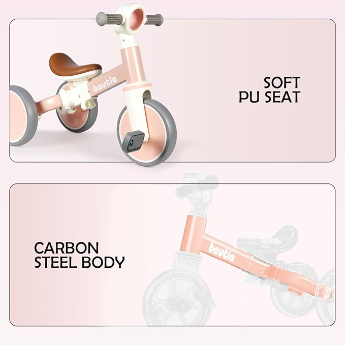Tricycle for Toddlers 1-3, 4 in 1 Baby Balance Bike 1 2 Year Old Boy Girl Gift, Kids Bicycle Toy with Removable Pedals