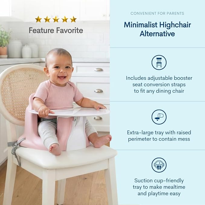 Upseat – The Original Ergonomic Baby Floor & Booster Seat with Tray, Developed with Physical Therapists for Upright Posture & Healthy Hip Development, 4–24 Months, Dishwasher-Safe Extra-Large Tray