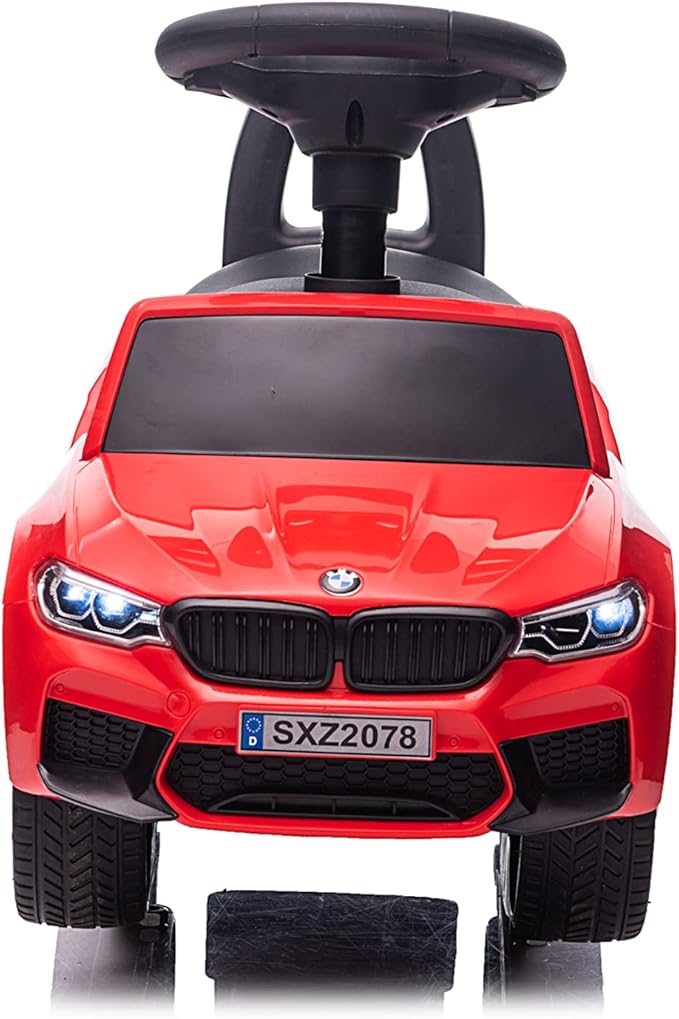 Best Ride On Cars BMW 4 in 1 Battery Powered Push Car, Red, Large