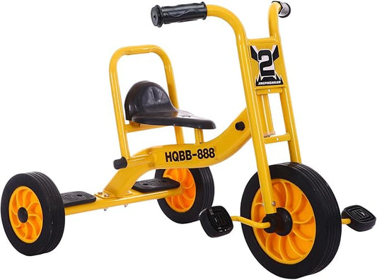 Kids Tricycle for Ages 2-6, Preschool Daycare Pedal Tricycle, Outdoor Playground Kids Trike with Inflation-Free Rubber Wheels, Carbon Steel Frame