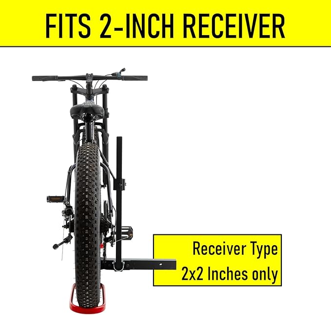 2 Inch Hitch Bike Rack for Car Hitch-Mount, Hitch Ebike Rack for Car 1 Bike, Car Bicycle Rack for SUV (Black & Red)