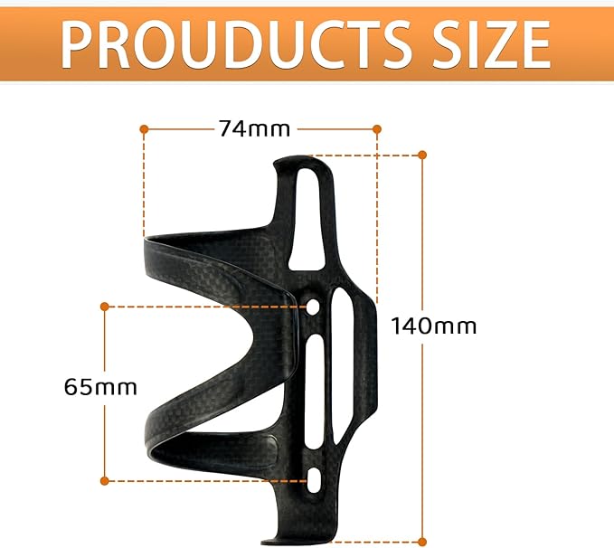 BRKURLEG Ultra-Light Carbon Fiber Water Bottle Cage with Screws Tool, Bike Water Bottle Cage Holder Brackets for Road Bike MTB Mountain Cycling Black Matte