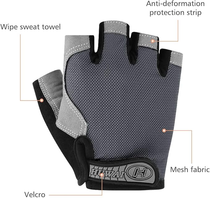 Accmor Cycling Gloves for Men Women, Bike Gloves Half Finger Road Bike MTB Gloves, Anti-Slip Shock-Absorbing Glove for Fitness Cycling Outdoor Sports