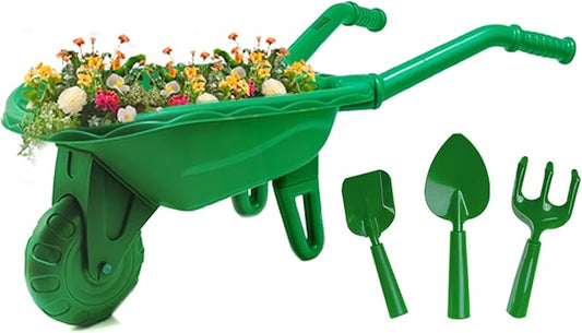 Duckura Kids Gardening Tools Set - 4pcs Garden Tool for Kids with Shovel, Rake, Hoe, Outdoor Summer Yard Lawn Digging Toys, Halloween Birthday Gifts for Boys Girls Age 2 3 4+ Years Old