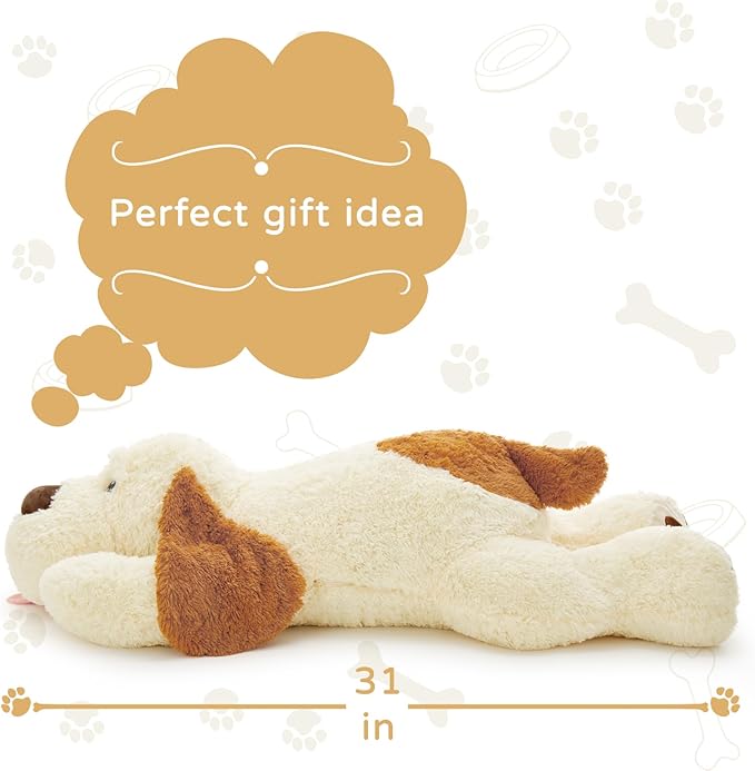 MaoGoLan Giant Stuffed Puppy Dog Big Plush Extra Large Stuffed Animals Soft Plush Dog Pillow for Girls Kids 31 inch