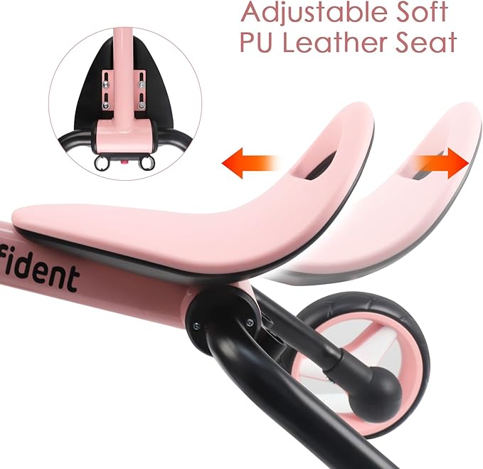 YGJT 4 in 1 Tricycle for Toddlers Age 2-5, Folding Kids Trike Tricycles Toddler Bike with Adjustable Seat and Removable Pedal, Baby Balance Bike Ride-on Toys Gift for Baby Boys Girls Birthday