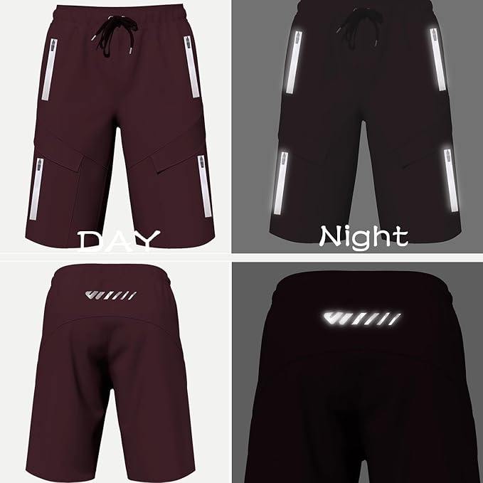 Lo.gas Mountain Bike Shorts for Men,3D Padded Loose-fit Cycling Biking Bicycle Shorts Mens with Underwear Zipper Pockets