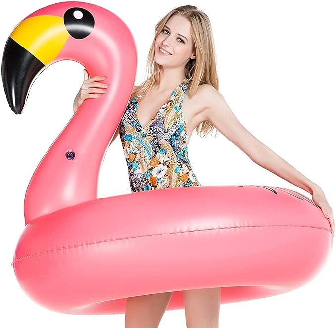 Jasonwell Giant Inflatable Flamingo Pool Floats Party Float Tube with Fast Valves Summer Beach Swimming Pool Lounge Raft Decorations Toys for Adults & Kids
