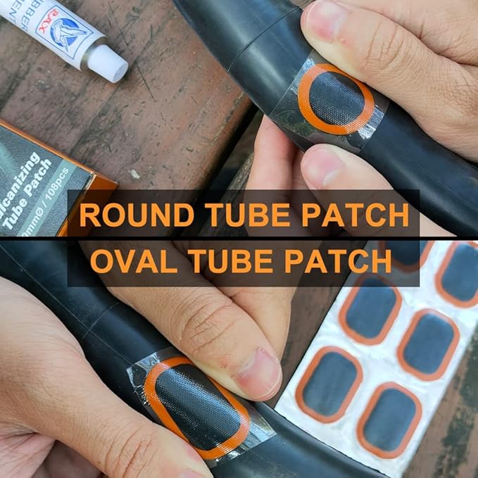 PAX 48 Pcs 46 x 78mm Oval Inner Tube Patches, Puncture Flat Tire Repair Patch for Automobile, Truck, Car, Bus, Motorcycle, Scooter, Bicycle, BMX, ATVs, River Floating, Inflatable Rubber