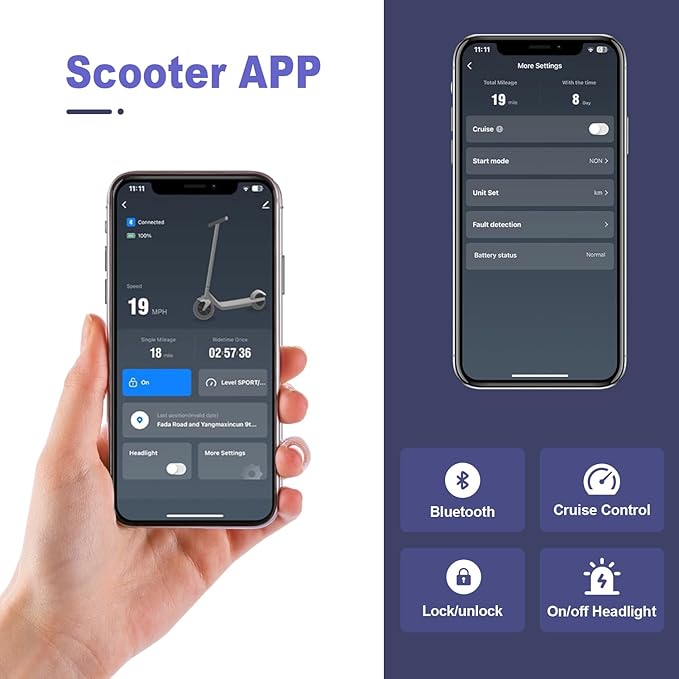 Electric Scooter Adults, Foldable 8.5" Tires E Scooter for Adults, 19 Mph, 350W Motor Fast Cooter, Kick Scooters Max 21 Miles Long Range for Commuting, Heavy Duty E-Scooter with Dual Braking System