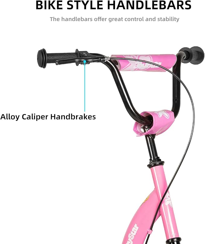 JOYSTAR Kick Scooter for Kids 5+ Teens & Youth, Lightweight Kids Scooter with Adjustable Handlebar, 2 Wheel Scooter for Boys & Girls, 12" Inflatable Wheels Rear Drum Brakes