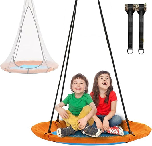 SkyBound Tree Swing Saucer Swing - 600LB Weight Capacity - Outdoor Swing with Hanging Straps - Waterproof Tree Swings for Kids - Tire Swings for Trees - Durable Flying Swing Seat for Children