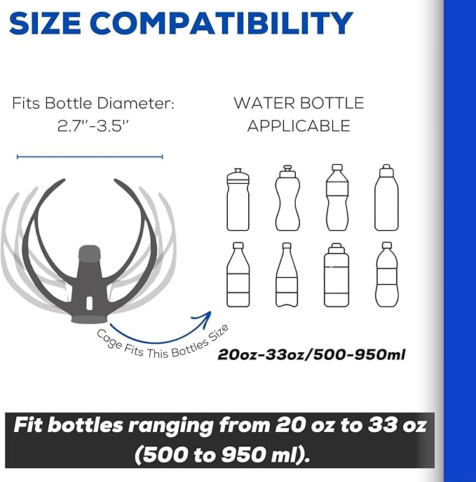 Bike Water Bottle Holder Bicycle Cage for Mountain Road MTB Gravel Adult Bikes Cycling Universal Carrier Rack 1 Pack Aluminum Alloy Ultralight Kettle Drink Accessories Blue