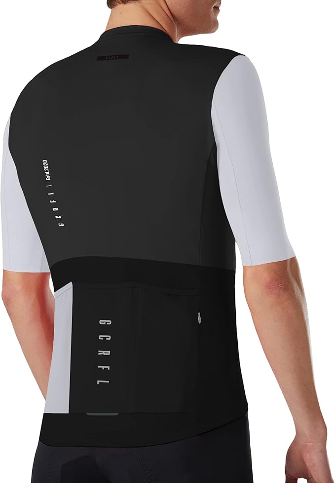 Men's Cycling Jersey Set Cycling Kit Bicycle Jersey Rear Zipper Pocket Bike Bib Shorts with Pockets Race Fit High Density Pad