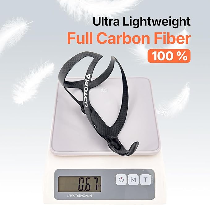 Full Carbon Fiber Bike Water Bottle Holder, Ultra-Light, High Strength Durable Carbon Bottle Cage, Bike Water Bottle Holder Brackets for Road Bike, Mountain Bike, Gravel Bike (2 Pack)