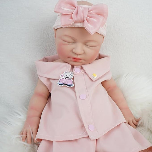 20.67 in Full Silicone Reborn Baby Dolls, 1:1 Lifelike Newborn Dolls Non Vinyl Realistic Reborn Toddler Dolls Boy Washable Sleeping Doll