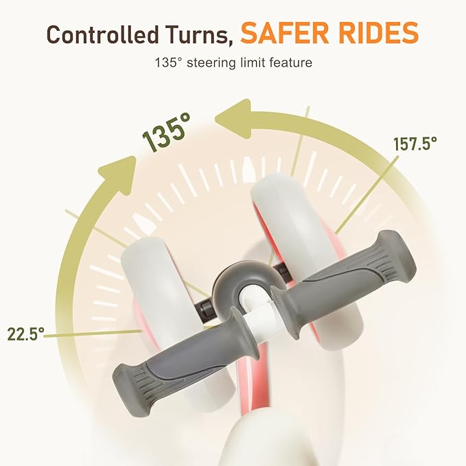 Colorful Lighting Baby Balance Bike Toys for 1 Year Old Girl Gifts, Balance Bike 1 Year Old No Pedal, 12-24 Months Toddler Ride on Toys with 4 Silent Wheels & Soft Seat, 1st Birthday Gifts, Pink