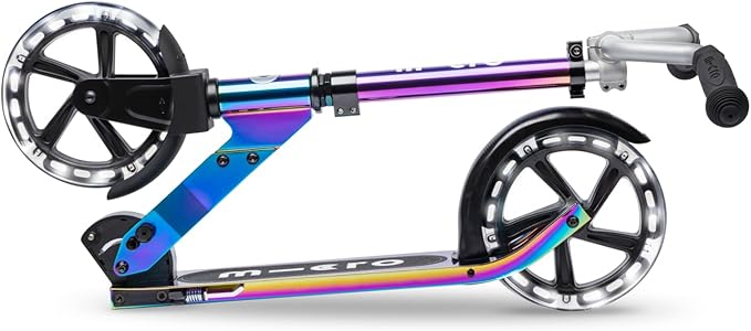 Micro Scooters | Cruiser LED Children's Scooter | Handlebar Adjustable | Lightweight | Light Up Wheels | Foldable | 6-12yrs | Boys & Girls