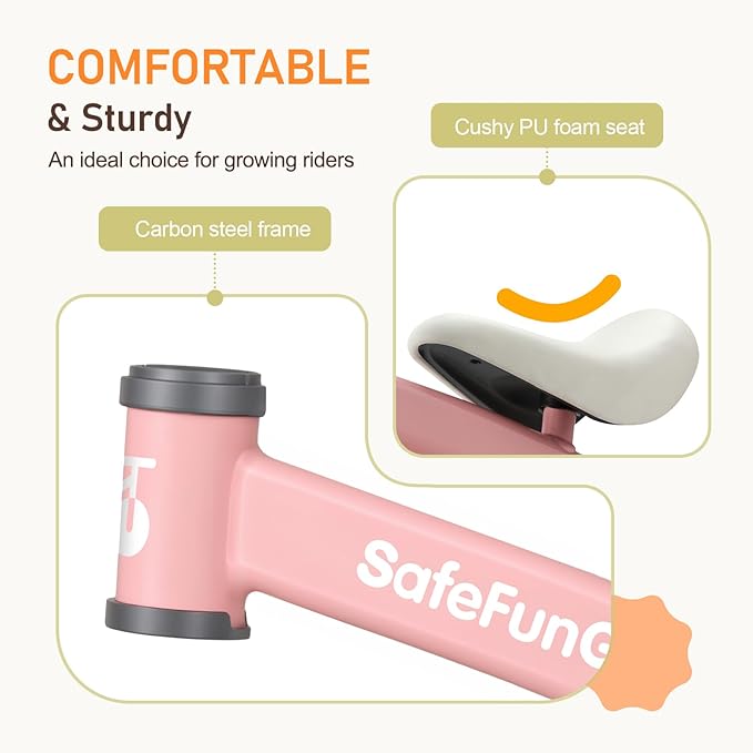 Colorful Lighting Baby Balance Bike Toys for 1 Year Old Girl Gifts, Balance Bike 1 Year Old No Pedal, 12-24 Months Toddler Ride on Toys with 4 Silent Wheels & Soft Seat, 1st Birthday Gifts, Pink