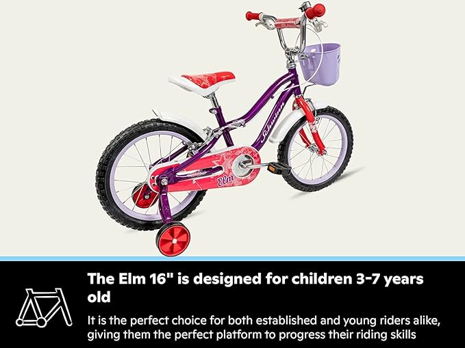 Schwinn Elm and Koen Bike or Balance Bike, 12-20 Inch Bike for Kids Ages 2-13, Black, Blue, Red, Teal, Pink or Purple, SmartStart Ergonomic Design, Adjustable Seat Grows with Child, Training Bicycle