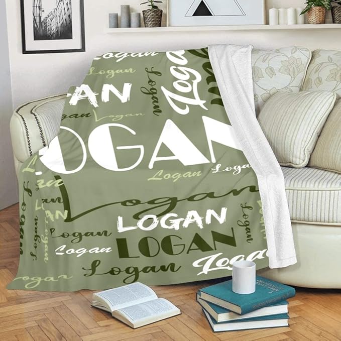 Dr.TOUGH Personalized Name Blanket Personalized Blanket for Adult Kids Flannel Customized Personalized Blankets and Throws