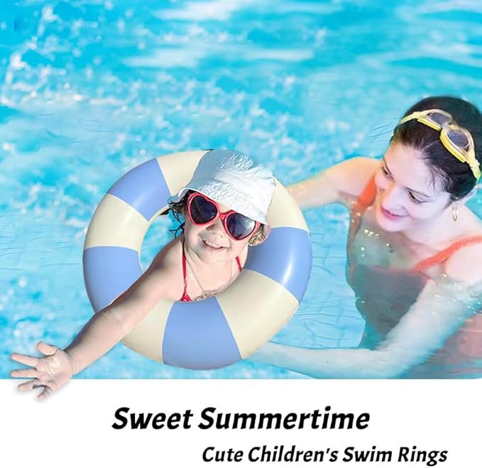 Children Swimming Ring, Inflatable Pool Floats Swim Tube Raft Toy with Fruits Mermaid Decorations Summer Water Fun Lounge Beach Lake Party Supplies for Kids